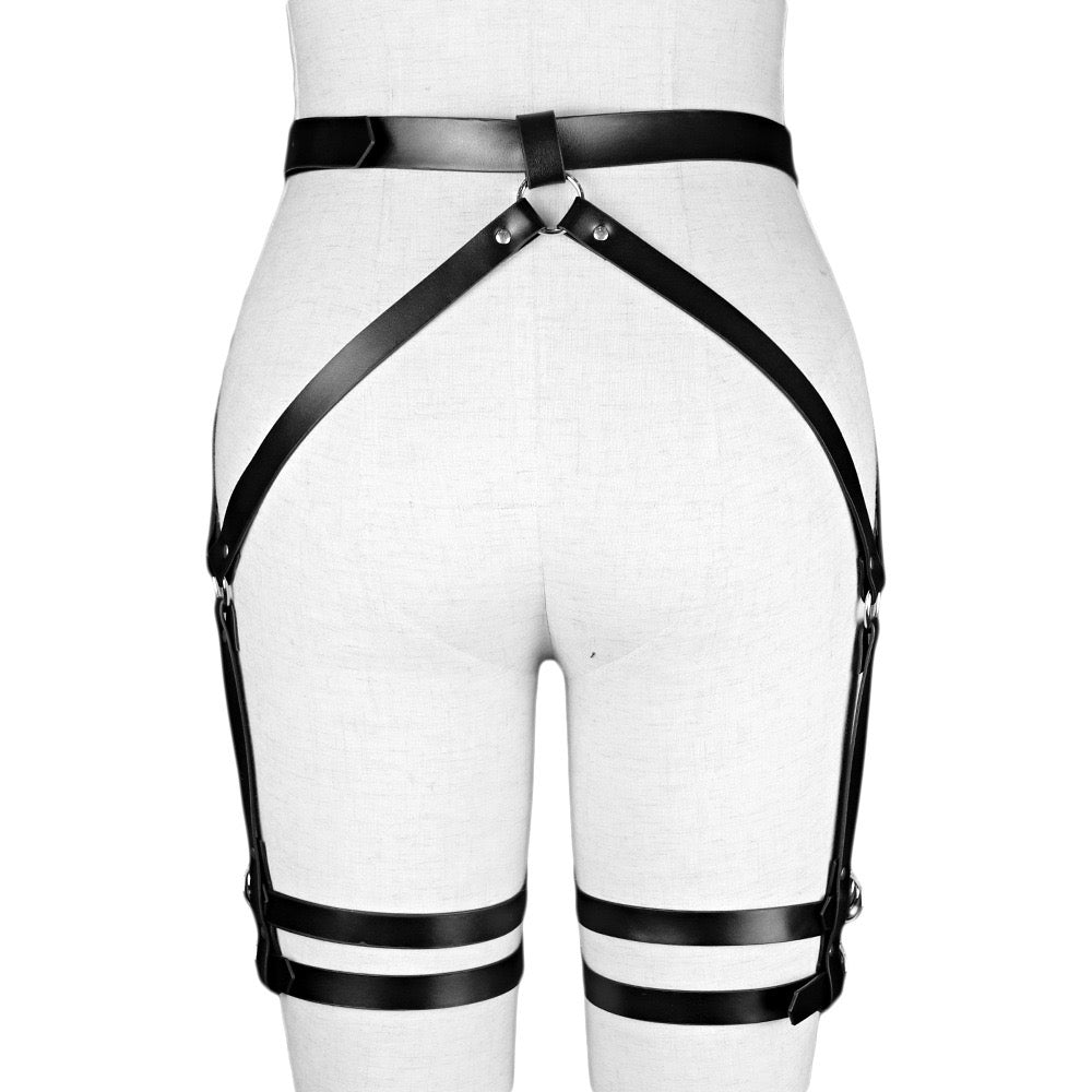 Women's PU Leather Leg Garter Body Harness Belt