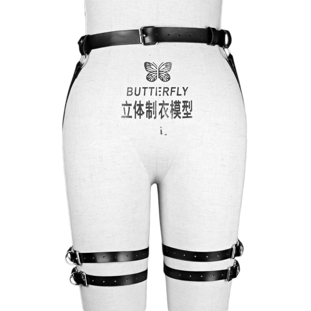 Women's PU Leather Leg Garter Body Harness Belt